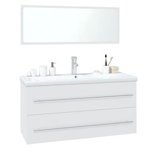 vidaXL Bathroom Furniture Set White Engineered Wood