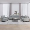 vidaXL 3 Piece Sofa Set with Cushions Light Grey Fabric