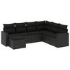 vidaXL 7 Piece Garden Sofa Set with Cushions Black Poly Rattan