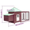 vidaXL Chicken Coop with Nest Box Mocha 190x72x102 cm Solid Firwood