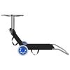 vidaXL Folding Sun Lounger with Canopy and Wheels Steel Black
