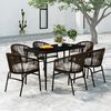 vidaXL 7 Piece Garden Dining Set Brown