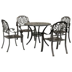 vidaXL 5 Piece Garden Dining Set Bronze Cast Aluminium