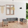 vidaXL 7 Piece Garden Lounge Set with Cushions Solid Pinewood
