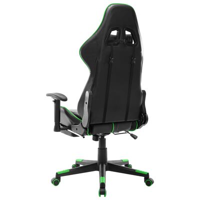vidaXL Gaming Chair with Footrest Black and Green Artificial Leather