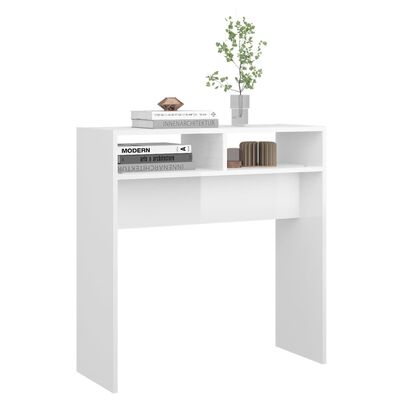 vidaXL Console Table High Gloss White 78x30x80 cm Engineered Wood