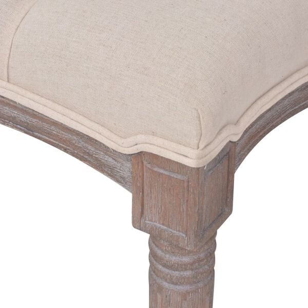 vidaXL Bench Linen Solid Wood 150x40x48 cm Cream White