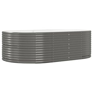 vidaXL Garden Raised Bed Grey 212x140x68 cm Galvanised Steel