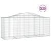 vidaXL Arched Gabion Baskets 20 pcs 200x50x80/100 cm Galvanised Iron