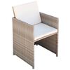 vidaXL 11 Piece Outdoor Dining Set with Cushions Poly Rattan Beige