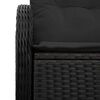 vidaXL Garden Sofa with Cushion Black 121 x 62 x 69cm Poly Rattan