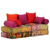 vidaXL 2-Seater Modular Pouffe Patchwork Fabric