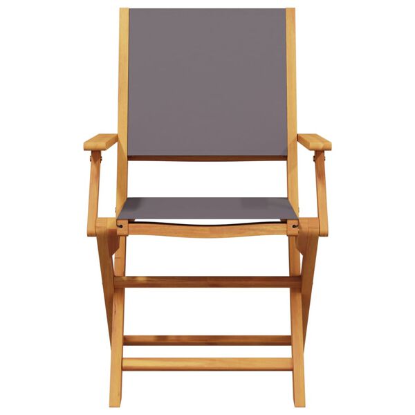 vidaXL Folding Garden Chairs 4 pcs Anthracite Fabric and Solid Wood