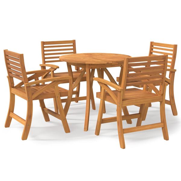 vidaXL 5 Piece Garden Dining Set Solid Wood Acacia