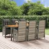 vidaXL 7 Piece Garden Dining Set with Cushions Grey Poly Rattan