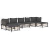 vidaXL 7 Piece Garden Lounge Set with Cushions Anthracite Poly Rattan