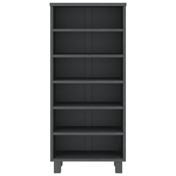 vidaXL CD Cabinet HAMAR Dark Grey 45x18x100 cm Solid Wood Pine