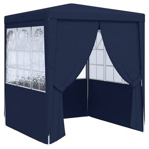 vidaXL Professional Party Tent with Side Walls 2.5x2.5 m Blue 90 g/m&sup2;