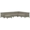 vidaXL 7 Piece Garden Lounge Set with Cushions Grey Poly Rattan