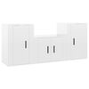 vidaXL 3 Piece TV Cabinet Set High Gloss White Engineered Wood
