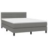 vidaXL Box Spring Bed with Mattress Dark Grey 152x203 cm Queen Fabric