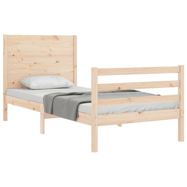 vidaXL Bed Frame without Mattress Single Solid Wood