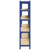 vidaXL 5-Layer Storage Shelves 2 pcs Blue Steel&Engineered Wood