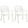 vidaXL 3 Piece Bistro Set Cast Aluminium White