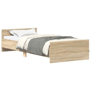 vidaXL Bed Frame without Mattress Sonoma Oak 90x190 cm Engineered Wood
