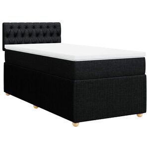 vidaXL Box Spring Bed with Mattress Black King Single Fabric