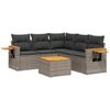 vidaXL 6 Piece Garden Sofa Set with Cushions Grey Poly Rattan