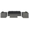 vidaXL 8 Piece Garden Lounge Set with Cushions Poly Rattan Grey