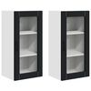 vidaXL Wall Glass Cabinet LUCCA 2 pcs Black Engineered Wood