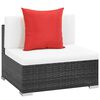 vidaXL 7 Piece Garden Lounge Set with Cushions Poly Rattan Black