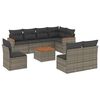vidaXL 9 Piece Garden Sofa Set with Cushions Grey Poly Rattan