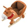 vidaXL Rocking Animal Horse with Backrest Plush 60x32x50 cm Brown
