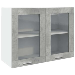 vidaXL Hanging Glass Cabinet Lyon Concrete Grey 80x31x60 cm