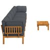 vidaXL Sofa Set with Cushion Plain 6 pcs Anthracite Solid Acacia Wood