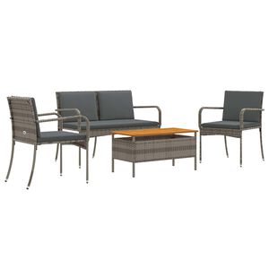 vidaXL Garden set Grey Poly Rattan