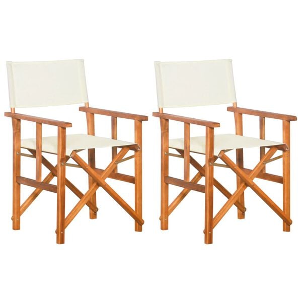 vidaXL Director's Chairs 2 pcs Solid Acacia Wood
