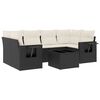 vidaXL 7 Piece Garden Sofa Set with Cushions Black Poly Rattan