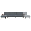 vidaXL L-shaped Sofa Bed Dark Grey 279x140x70 cm Velvet