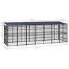 vidaXL Outdoor Dog Kennel with Roof Steel 12.9 m&sup2;