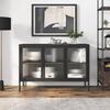 vidaXL Sideboard Black 105x35x70 cm Glass and Steel