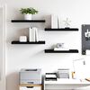 vidaXL Floating Wall Shelves 4 pcs Black 60x23.5x3.8 cm MDF