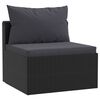 vidaXL 4 Piece Garden Sofa Set with Cushions Poly Rattan Black