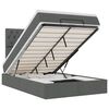 vidaXL Ottoman Bed with Mattress & LEDs Dark Grey King Single Fabric