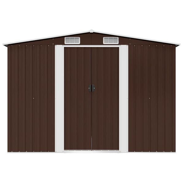 vidaXL Garden Storage Shed Brown 257x205x178 cm Steel