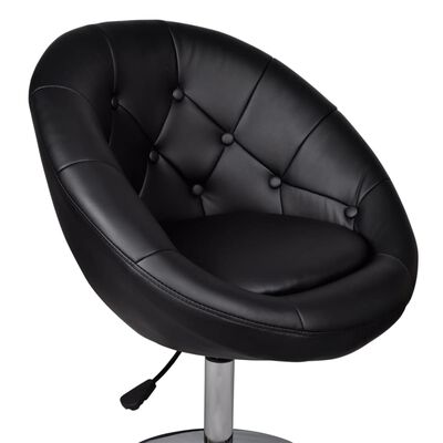 vidaXL Bar Chairs 2 pcs Black Faux Leather