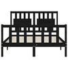 vidaXL Bed Frame without Mattress Black Double Solid Wood Pine